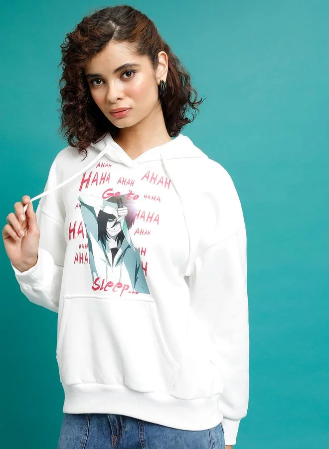 Tokyo Talkies Graphic Print Oversized Hoodie