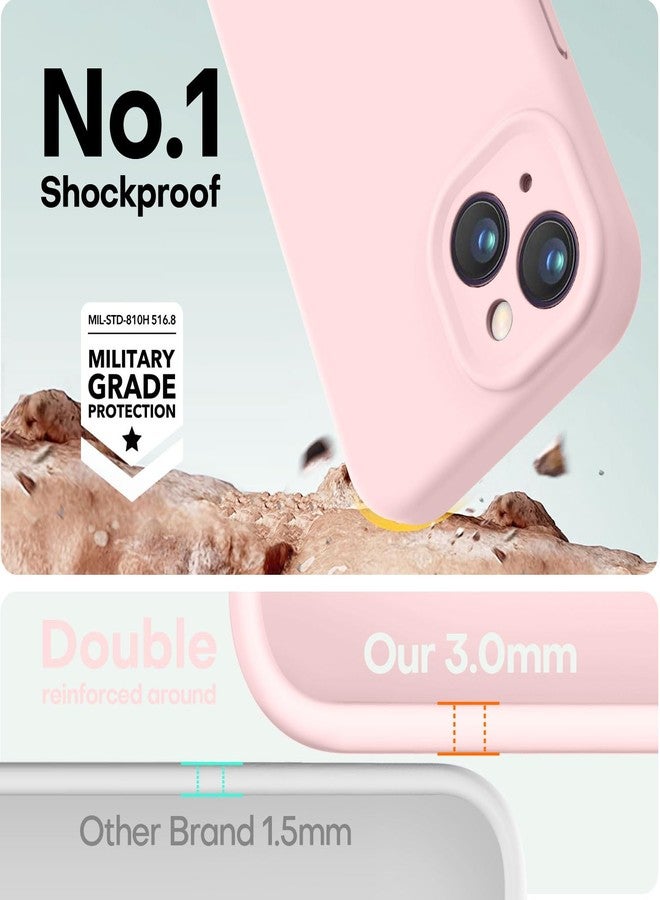 LOVE 3000 جراب سيليكون مربع الشكل من LOVE 3000 متوافق مع iPhone 14 (لون وردي طباشيري) - Image 4