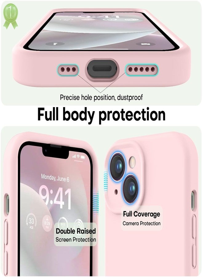 LOVE 3000 جراب سيليكون مربع الشكل من LOVE 3000 متوافق مع iPhone 14 (لون وردي طباشيري) - Image 3