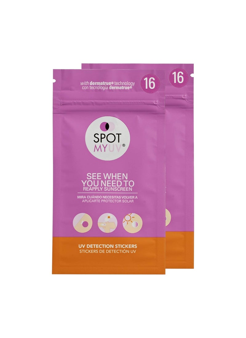 SPOTMYUV SPOTMYUV UV Detection Stickers for Sunscreen with Patented DERMATRUE SPF Sensing Technology  KNOW WHEN TO REAPPLY SUNSCREEN TO HELP PREVENT SUNBURN  32 Count 