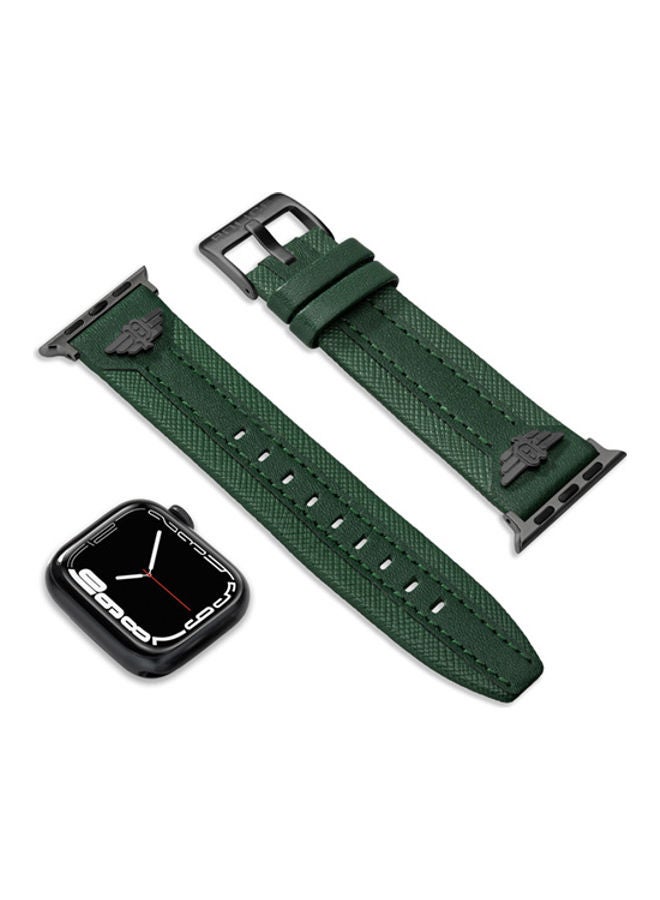 POLICE Men Wings Green Leather Universal Watch Strap 20 Mm - Image 4