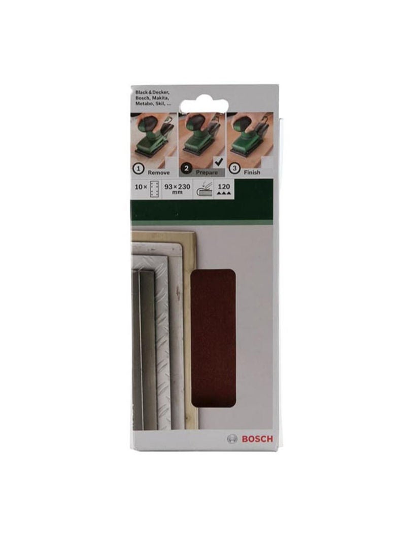 Bosch G120 Orbital Clamped Sanding Sheets Pack Of 10