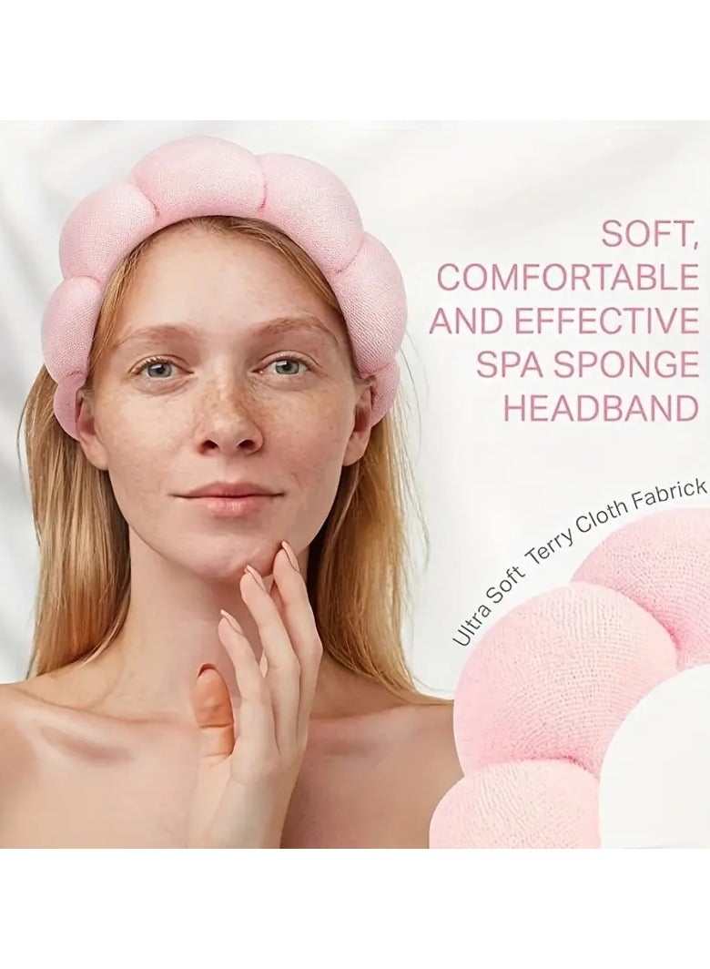 ORiTi Spa Headband For Washing Face Sponge Make Up Skincare Headband Bubble Hairband - Green - Image 5