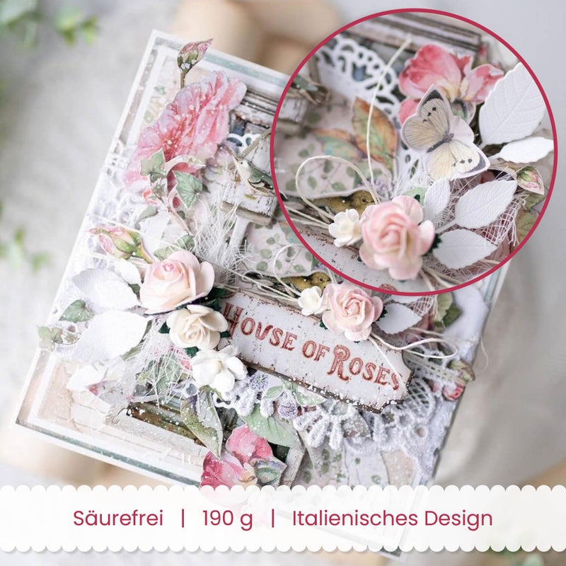 STAMPERIA INTERNATIONAL, KFT Scrapbooks Paper Pad 8X8 10PK HOUSE ROSE, 20.3 x 20.3 (8'' x 8''), Multicoloured - Image 5