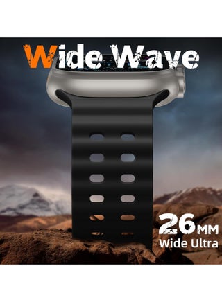 Ocean Silicone Sport Rugged Watch Band Compatible with Apple Watch Ultra 1/2/3 Ultra Bands 49mm 46mm 45mm 44mm 42mm for Men Women, Breathable Soft Waterproof Strap for for iwatch Series11 10 9 8 7 6 5 4 3 2 1 SE - view 5