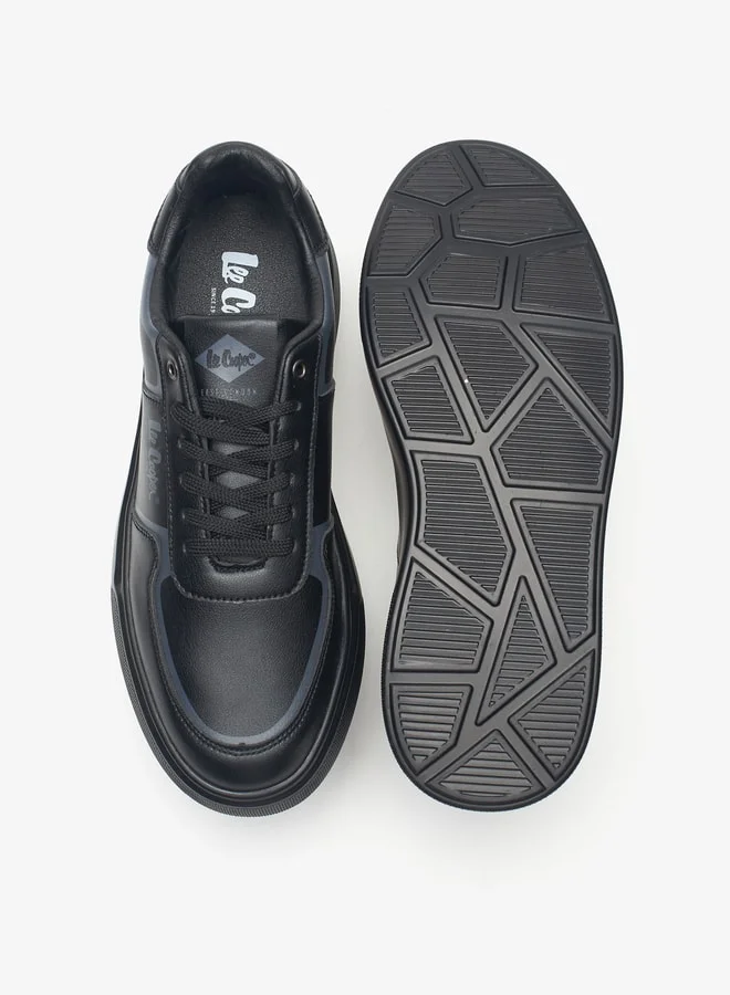لي كوبر Men's Logo Print Sneakers with Lace-Up Closure