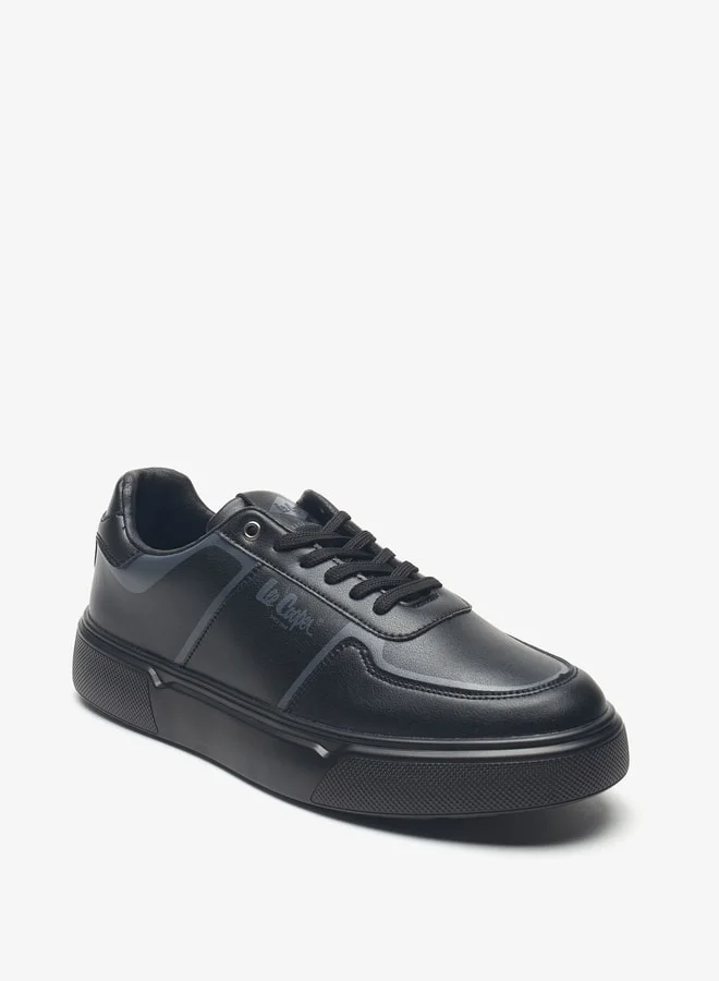 لي كوبر Men's Logo Print Sneakers with Lace-Up Closure