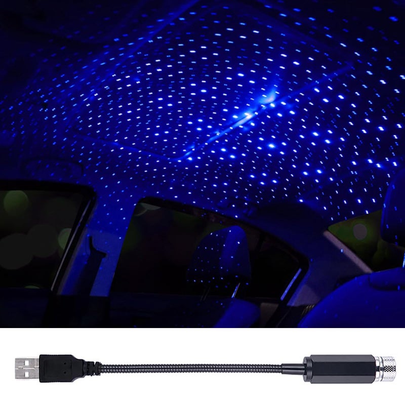 LEDCARE USB Projector Night Light Portable Adjustable Star Roof Light Car Interior LED Romantic Atmosphere Star Projector for Cars Trucks Bedroom Party DecorationViolet Blue