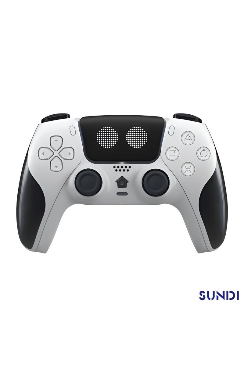 Sundi SUNDI PLAYX Wireless Controller for PS4/PS5 – Black/White Bluetooth 4.2 Gamepad with Touchpad, Turbo Mode, Dual Vibration, Built-in Speaker, 3.5mm Jack & LED Light 