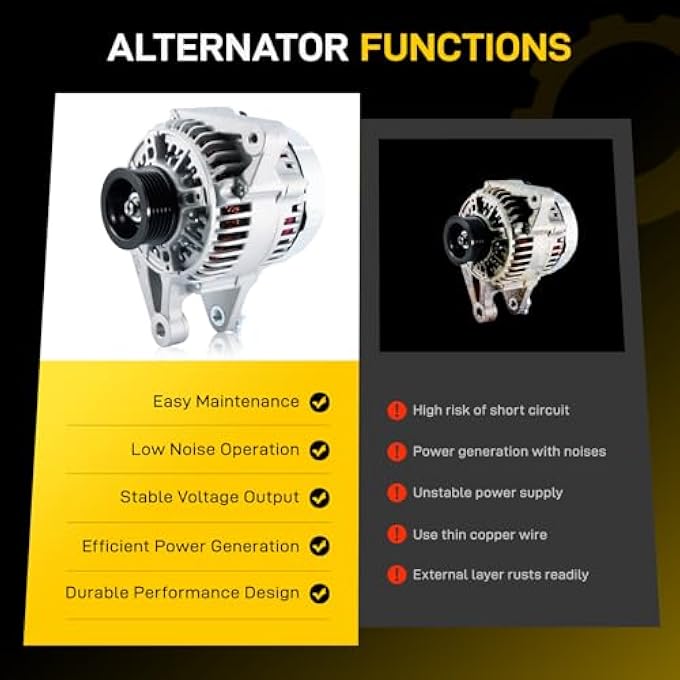 EnTurbo New Alternator L4 1.8L Fit for 2003 2004 2005 2006 2007 2008 Toyota Corolla, 2003-2008 Pontiac Vibe, 2003-2008 Matrix, 2000-2005 Celica, 00 01 02 03 04 05 MR2 Spyder, Replace OE 27060-0D110, 13878 - Image 5
