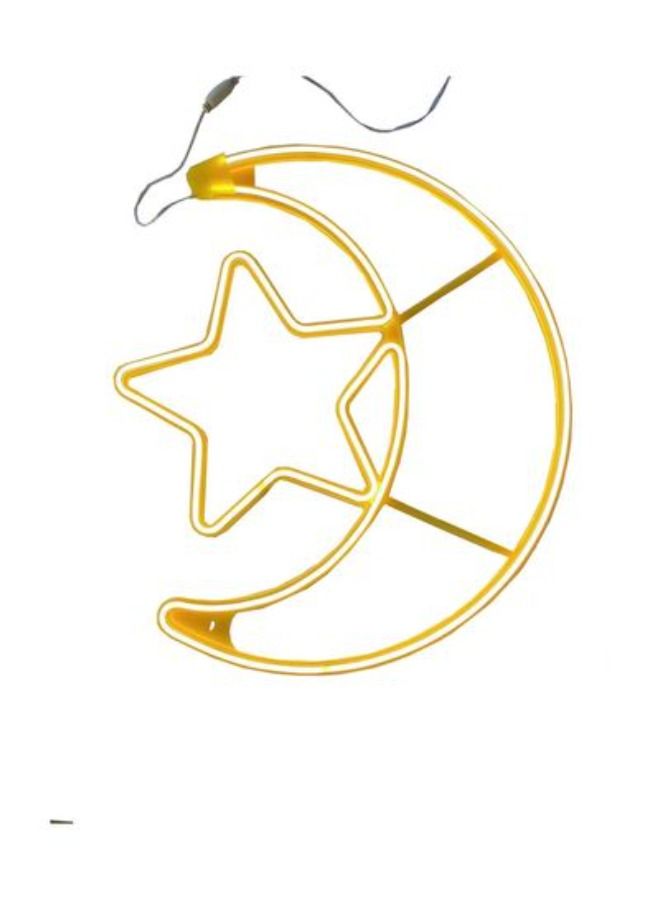 Ramadan Moon Star Led Decoration Light Yellow-60x51cm - Image 1