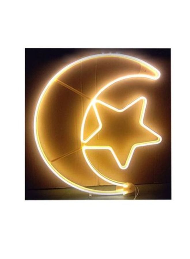 Ramadan Moon Star Led Decoration Light Yellow-60x51cm - Image 5