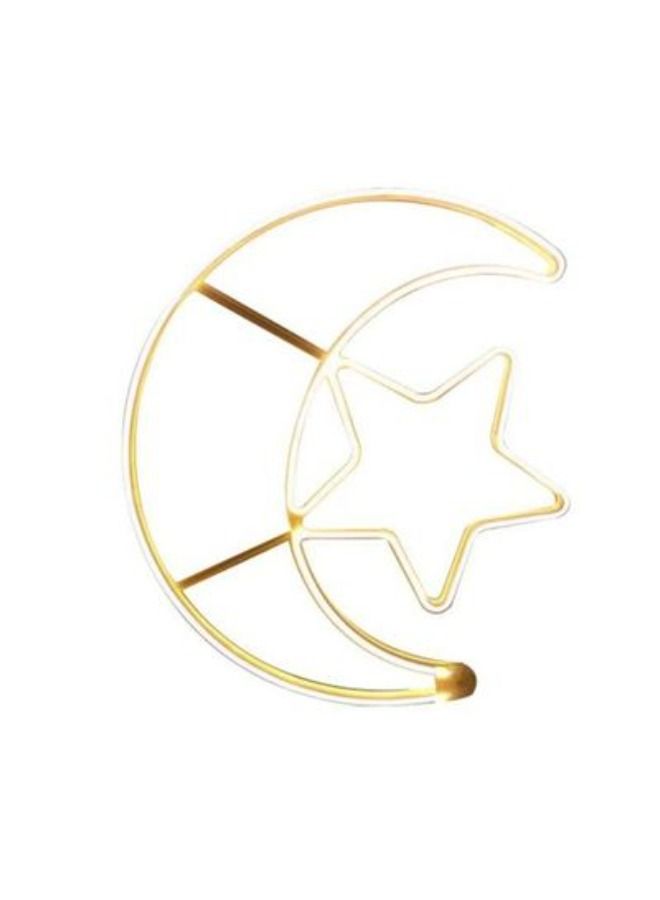 Ramadan Moon Star Led Decoration Light Yellow-60x51cm - Image 4