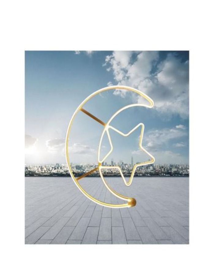Ramadan Moon Star Led Decoration Light Yellow-60x51cm - Image 3