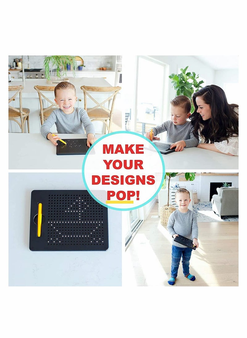 SOLARAE Magnetic Drawing Board for Toddlers with Beads and Drawing Stylus Toy Gift for Kids Road Trip Activities Fun Doodle Tablet Improves Fine Motor Skills - Image 2