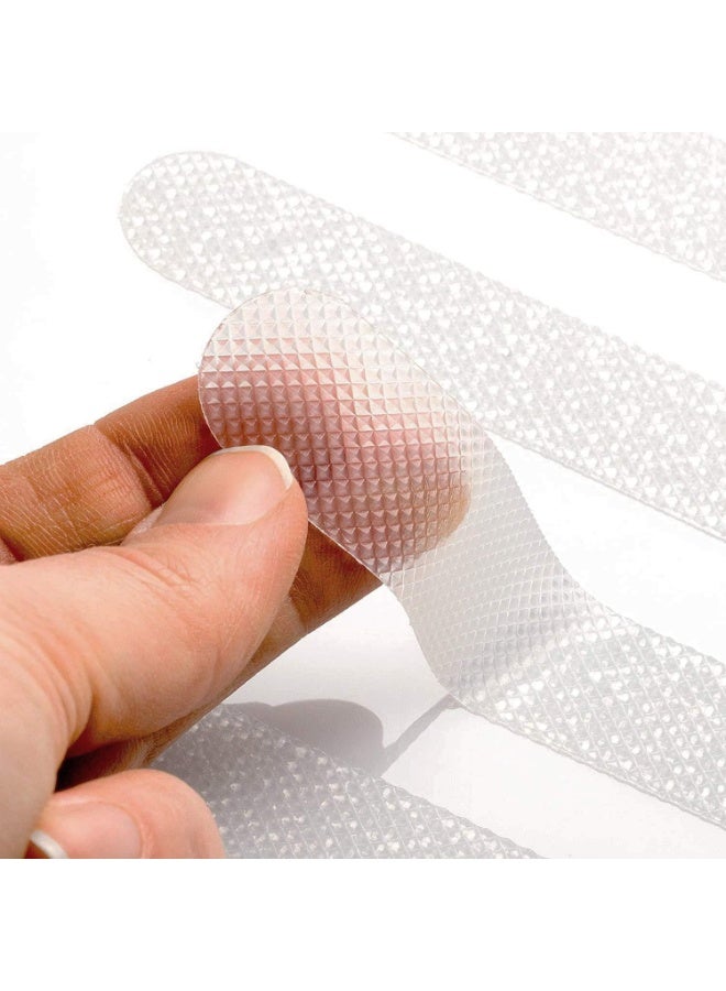 25 PCS Non-Slip Strip Stickers, Bathtub Shower Safety Strips, Self Adhesive Sticking Pads Anti Slip Grip Stickers Bathtub Flooring Safety Tape Bath Mat, Transparent 20X2 cm - Image 3