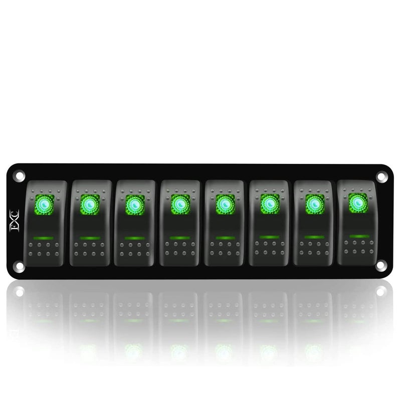FXC Green 8 Gang Rocker Switch Panel - Image 1