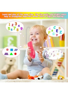 SYOSI TV Remote Control Toy Early Education Toy for 6 Months+ Toddlers Kids Provides Musical Play of Light and Sound for Numbers Learning Come with 3 Language Models English French and Spanish Pink  - Image 2