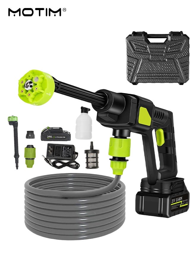Motim 35Bar Car Washer Cleaner Set, 21V Cordless High-Pressure Washer Gun with Rechargeable Battery, Portable Vehicle Cleaning Machine with 0-180° Nozzle for Car/Fence/Driveway/Patio/Home Cleaning - Image 1