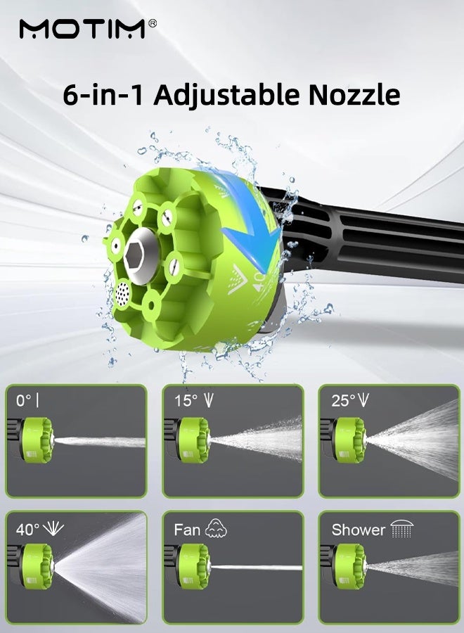 Motim 35Bar Car Washer Cleaner Set, 21V Cordless High-Pressure Washer Gun with Rechargeable Battery, Portable Vehicle Cleaning Machine with 0-180° Nozzle for Car/Fence/Driveway/Patio/Home Cleaning - Image 3