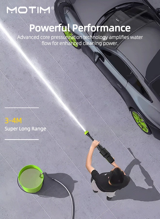 Motim 35Bar Car Washer Cleaner Set, 21V Cordless High-Pressure Washer Gun with Rechargeable Battery, Portable Vehicle Cleaning Machine with 0-180° Nozzle for Car/Fence/Driveway/Patio/Home Cleaning - Image 4