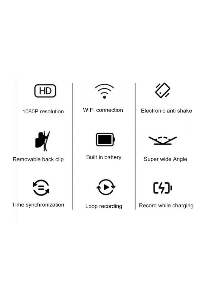 شابية كاميرا أكشن صغيرة، كاميرا أكشن للجسم قابلة للارتداء، كاميرا فيديو أكشن محمولة ممتازة، كاميرا تسجيل بدون استخدام اليدين بحجم الإبهام، للسفر والحيوانات الأليفة والتصوير تحت الماء (تحتوي على بطاقة ذاكرة 64 جيجابايت، كابل بيانات، محول، غطاء سيليكون، قاعدة، مشبك خلفي، أسود) - Image 3