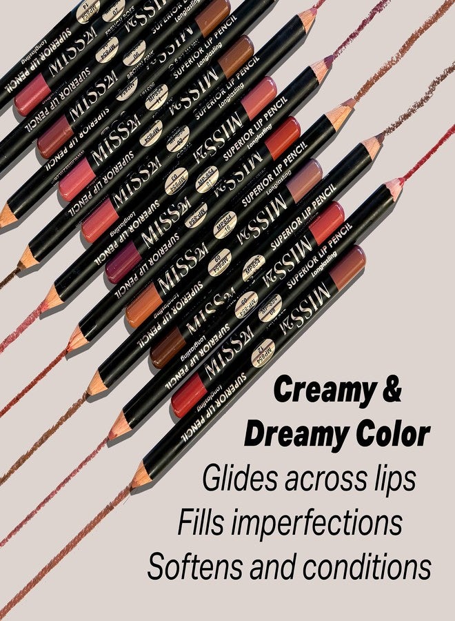 ميس تو ام قلم تحديد شفاه MISS2M Dreamy & Creamy بتركيبة مرطبة تدوم طويلاً ورأس قابل للبري، قلم شفاه خشبي: 03 مكتبة - Image 3