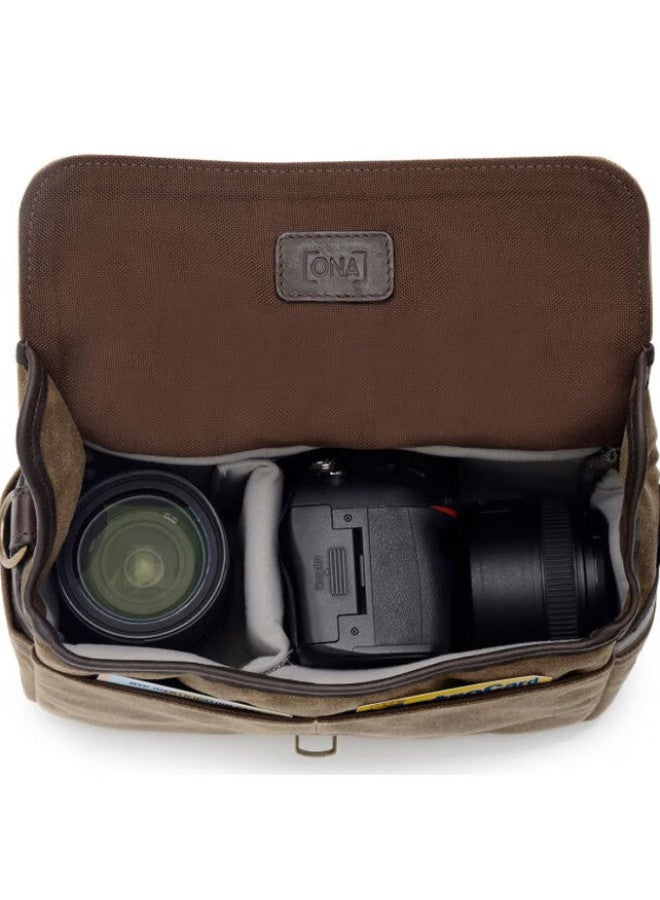 أونا Ona 014rt حقيبة الكاميرا المتقاطعة أحادية الكتف The Bowery لكاميرات Leica Canon Nikon Sony Fuji Mirrorless، حقيبة قماشية عادية بأسلوب رجعي، صناعة يدوية، بني قديم - Image 4