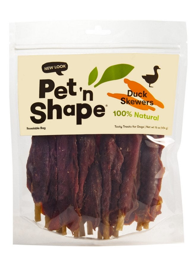 Pet 'n Shape Chik 'n Skewers - Duck Wrapped Rawhide Chew Dog Treats - 1 Pound - Image 1
