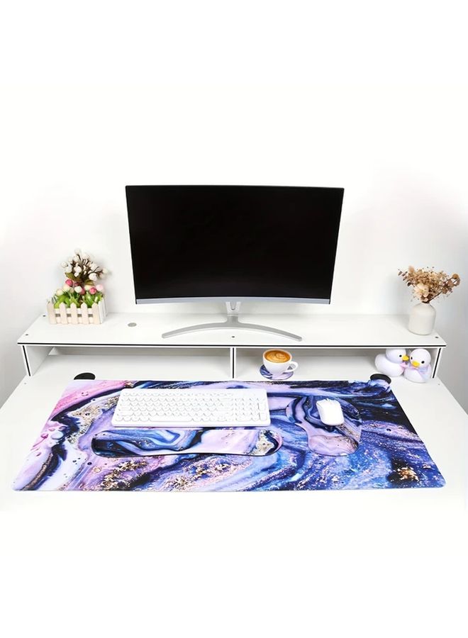 Pink Marble 4 in 1 Mouse Pad Set with Wrist Rest Non Slip Rubber Desk Mat 90x40cm - Image 3
