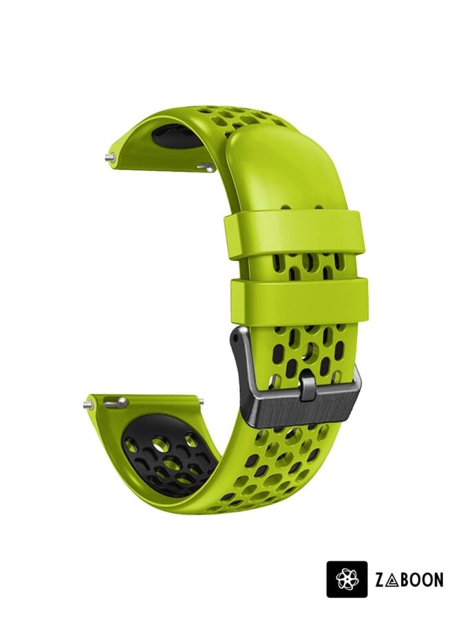 Zaboon Watch Band For Huawei Watch GT2 Pro 22mm Two-Color Breathable Silicone (Lime+Black) - Image 2