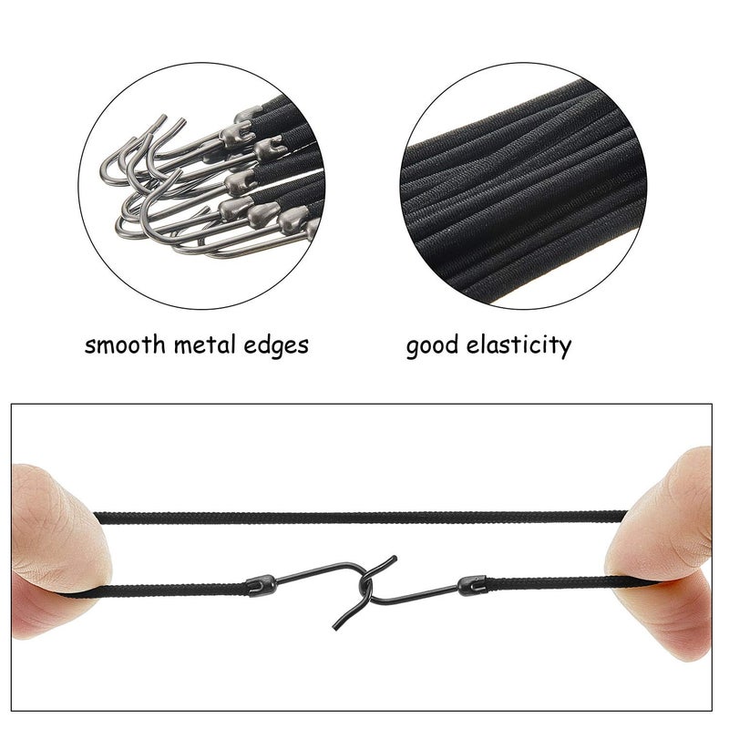 Hotop 15 Pieces Elastic Hook Hair Tie Styling Ponytail Holder Hooks Cord for Long Curly Hair(Black) - Image 3