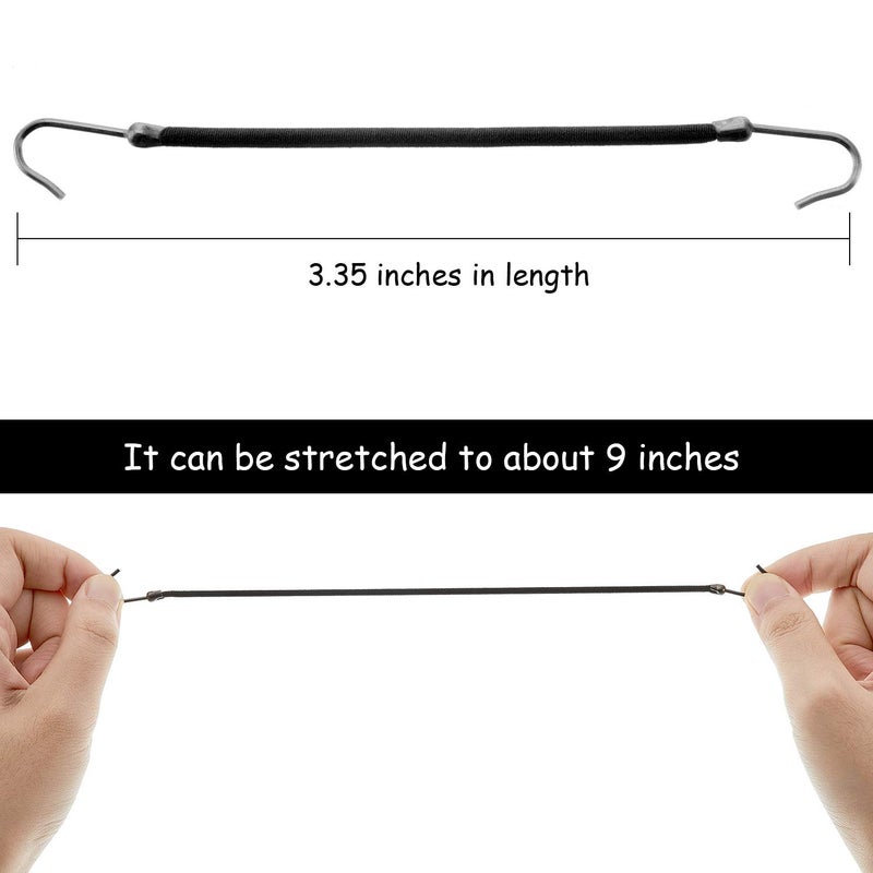 Hotop 15 Pieces Elastic Hook Hair Tie Styling Ponytail Holder Hooks Cord for Long Curly Hair(Black) - Image 2