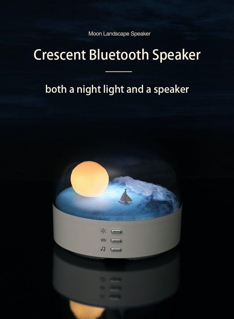 Crescent Bluetooth speaker atmosphere small night light two-color light source bedside dimming gift companion sleep - Image 1