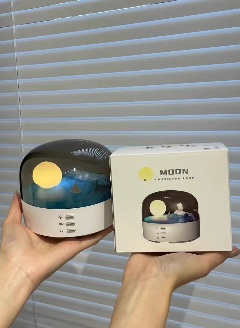 Crescent Bluetooth speaker atmosphere small night light two-color light source bedside dimming gift companion sleep - Image 5