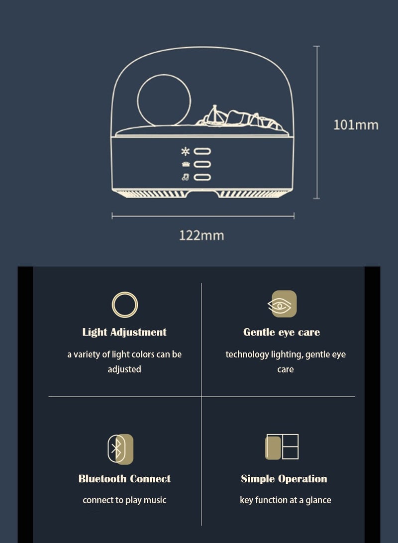 Crescent Bluetooth speaker atmosphere small night light two-color light source bedside dimming gift companion sleep - Image 2