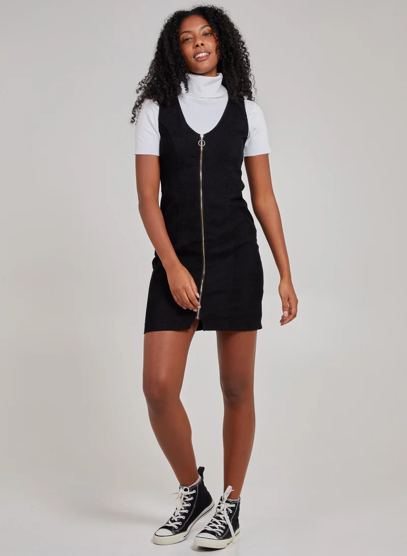 بينك فانيلا فستان مخمل بسحاب