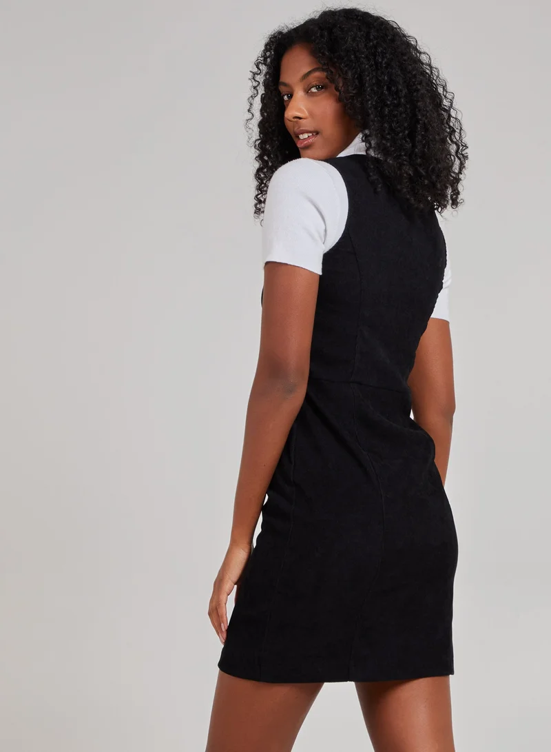 بينك فانيلا فستان مخمل بسحاب