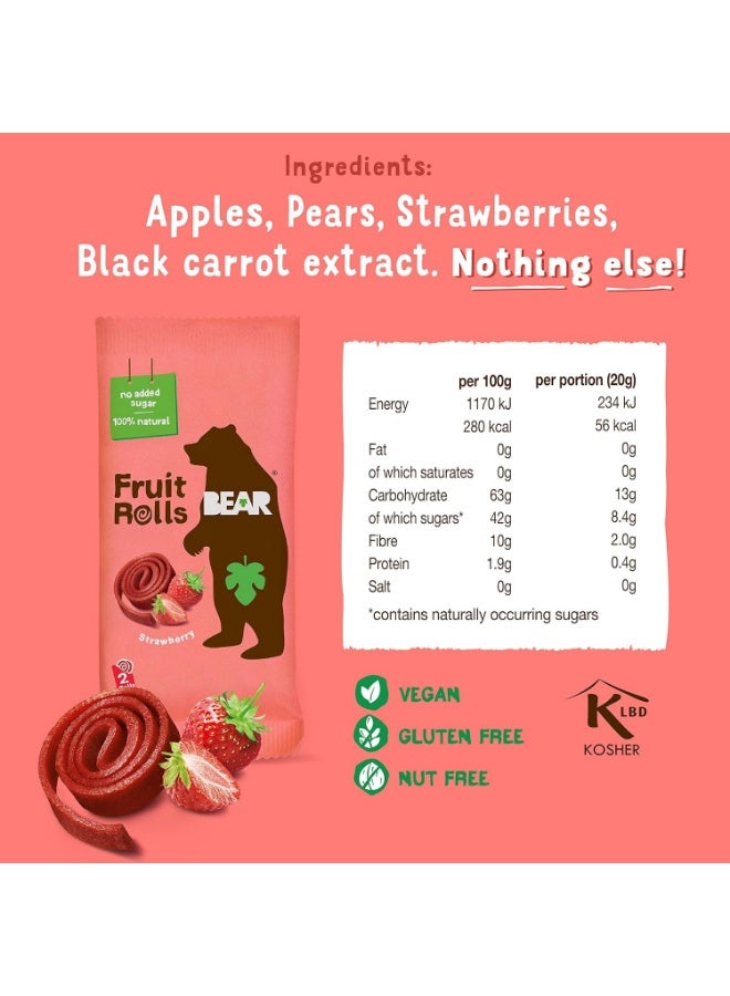 BEAR Fruit Rolls Strawberry 9 x 20g - Image 2