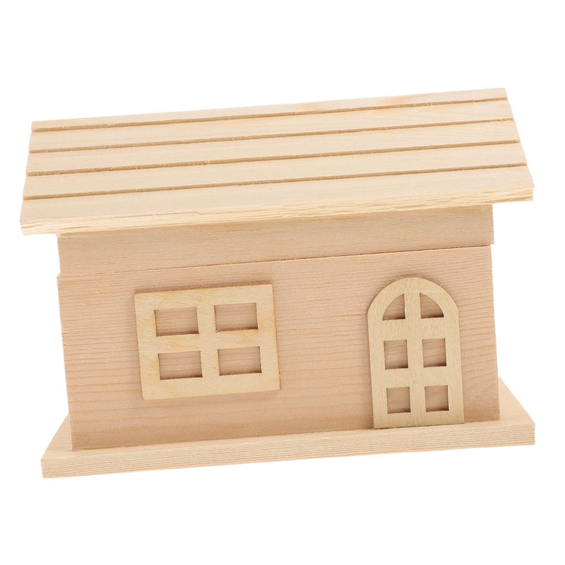 Vintage Wooden Money Box House With Lock Retro Coin Bank Birthday Gift - Image 2