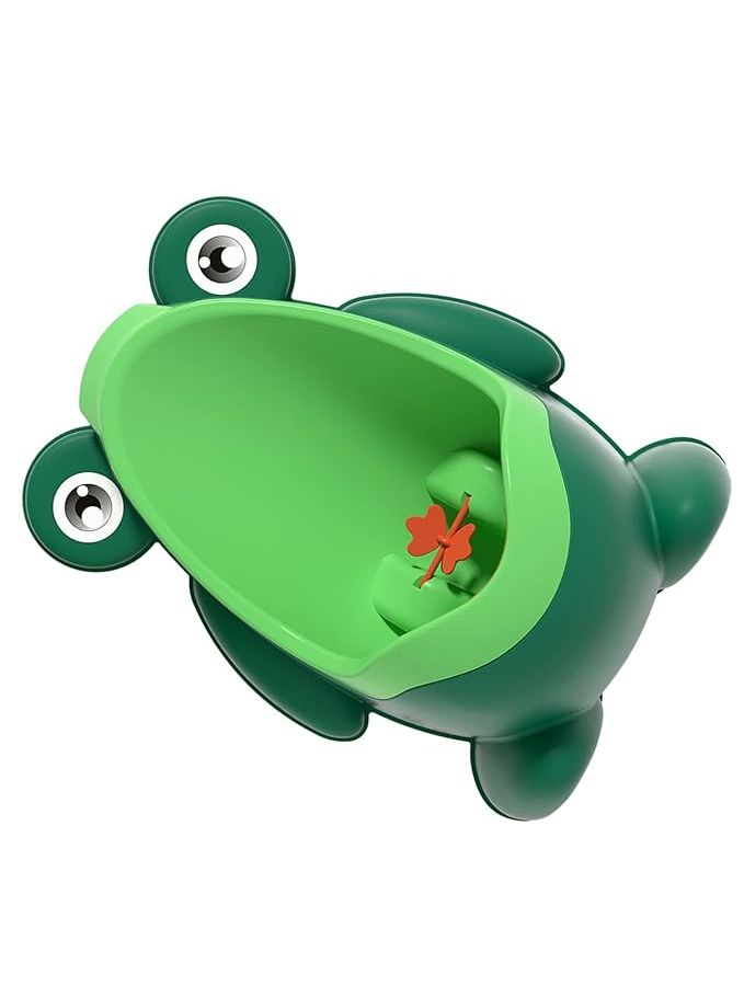 Boys Pee Training Urinal Cute Cartoon Animal Characters Wall Mounted Potty Trainer Develops Independence PP Material For Kids 0-8 Years Green - Image 1
