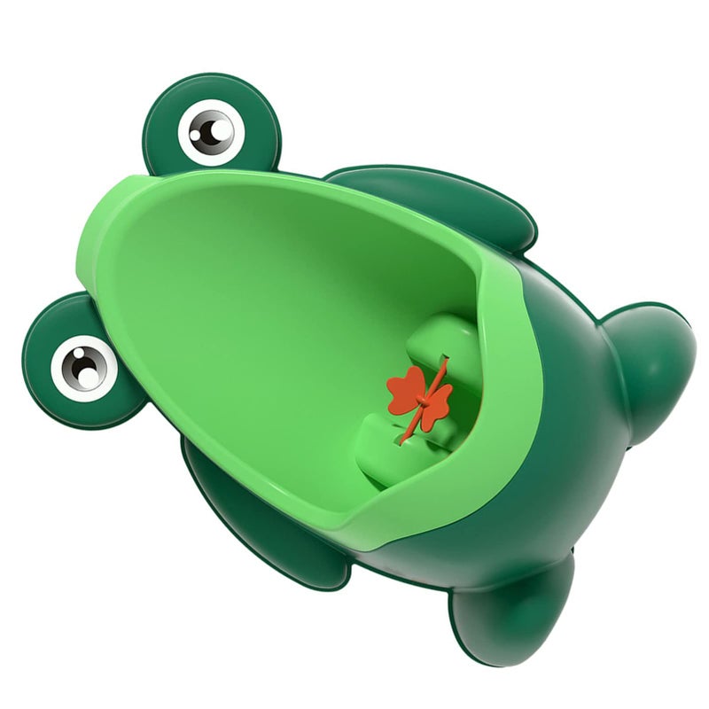Boys Pee Training Urinal Cute Cartoon Animal Characters Wall Mounted Potty Trainer Develops Independence PP Material For Kids 0-8 Years Green - Image 2
