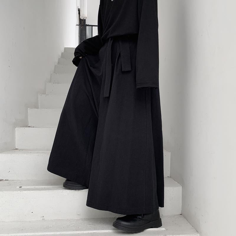 Mens Plus Size Yamamoto-Inspired Wide Leg Pants 506# Yamamoto Culottes