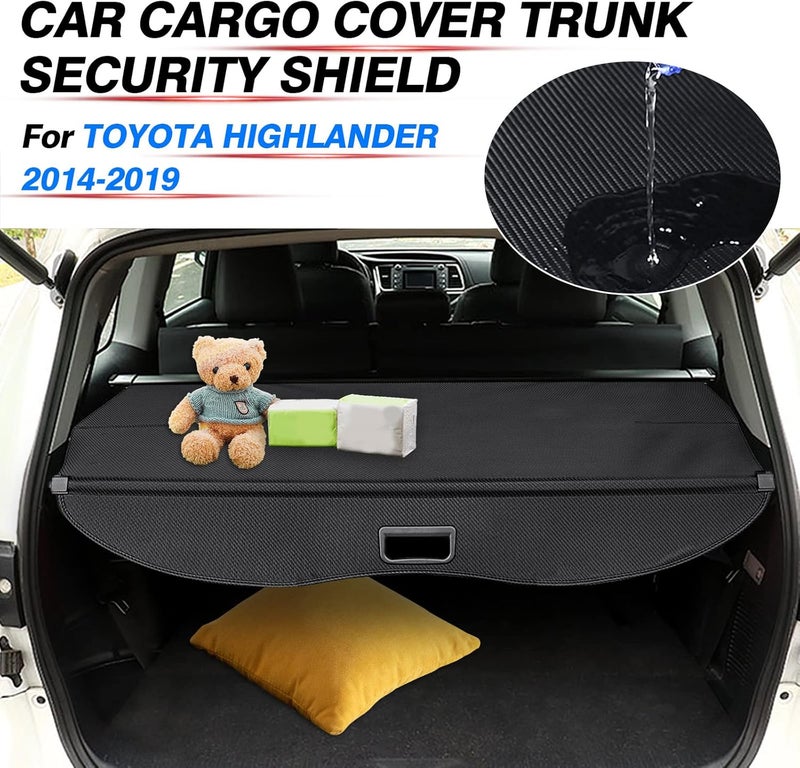 Powerty Retractable Cargo Cover for 2014-2019 Toyota Highlander - Trunk Shielding Shade - Image 2