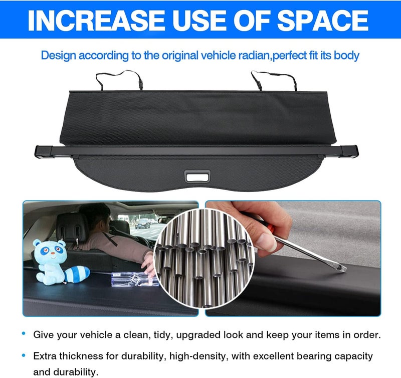 Powerty Retractable Cargo Cover for 2014-2019 Toyota Highlander - Trunk Shielding Shade - Image 5