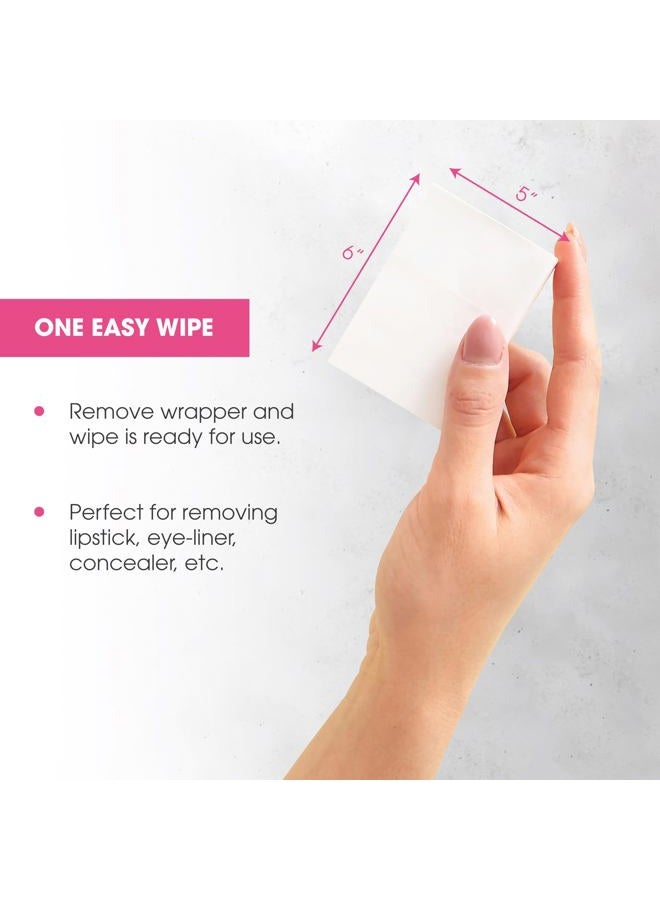 Diamond Wipes Gentle Makeup Remover Cleansing Face Facial Towelettes with Vitamin E for Waterproof Makeup Individually Sealed Wrappers of 50 - Image 4