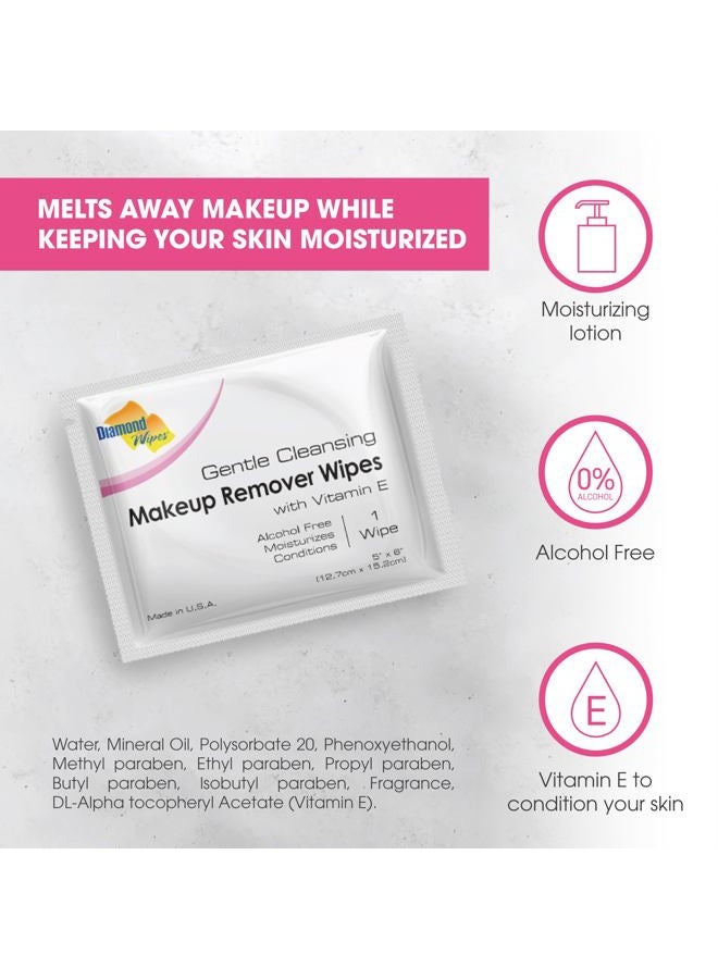 Diamond Wipes Gentle Makeup Remover Cleansing Face Facial Towelettes with Vitamin E for Waterproof Makeup Individually Sealed Wrappers of 50 - Image 3