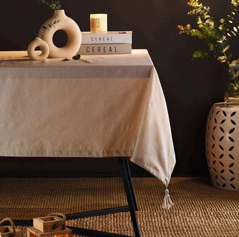 Fecra Lara Linen Tassel Table Cloth 160*220 cm