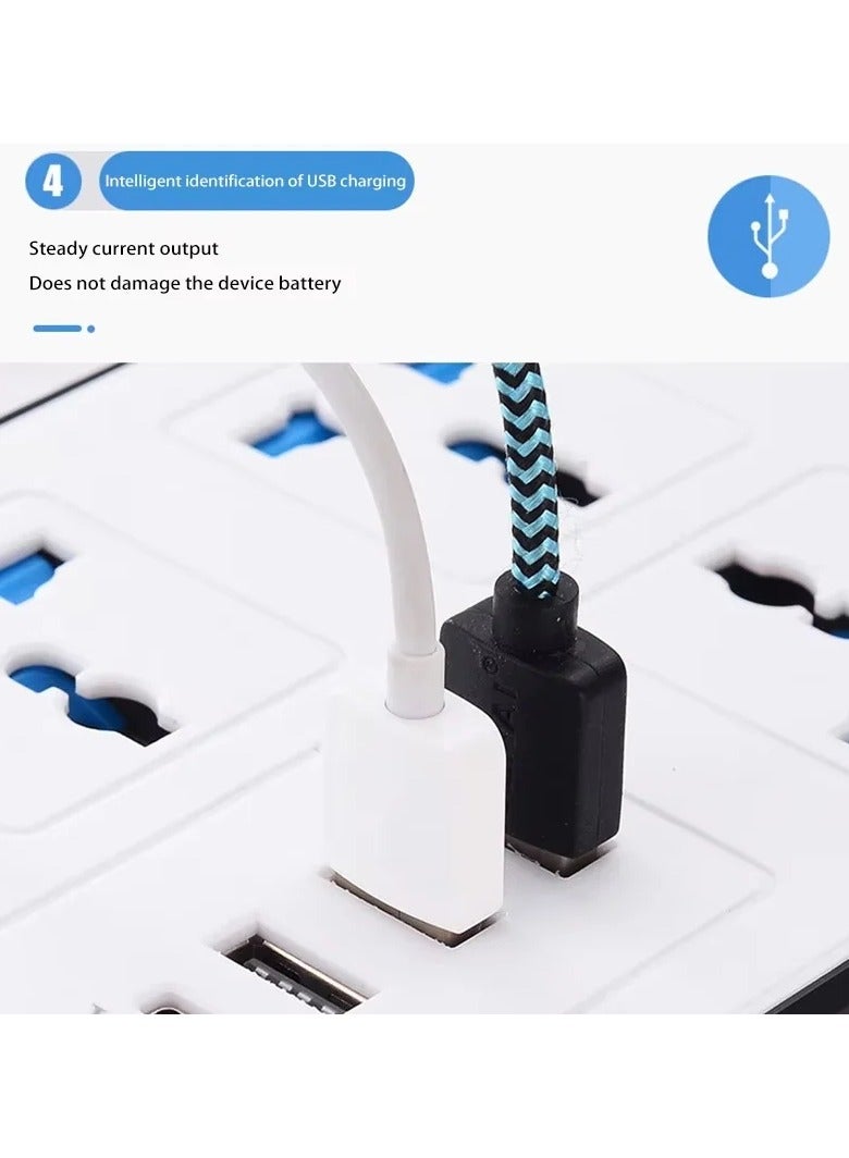 Power Extension Socket, Power Strip with USB, 3 USB Ports & 1 Type C | Independent Power Switch, Max 1A, Overload Protection & Child Safety, 2 Meter Extension Cord  - Image 2