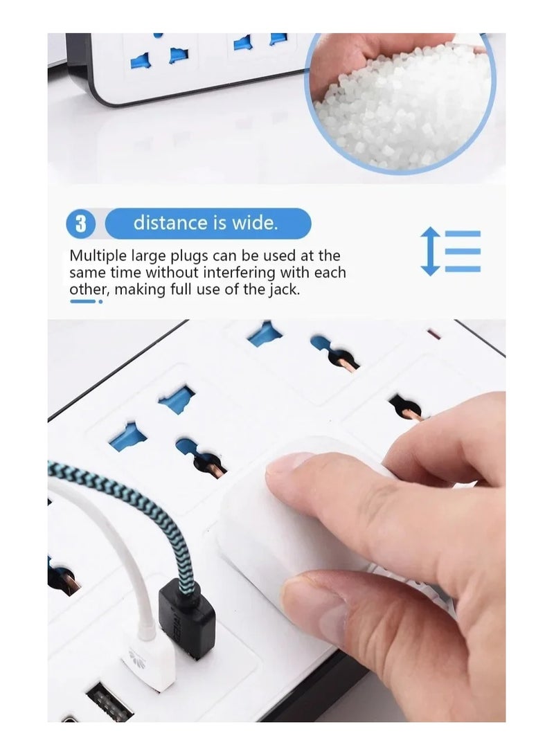 Power Extension Socket, Power Strip with USB, 3 USB Ports & 1 Type C | Independent Power Switch, Max 1A, Overload Protection & Child Safety, 2 Meter Extension Cord  - Image 5